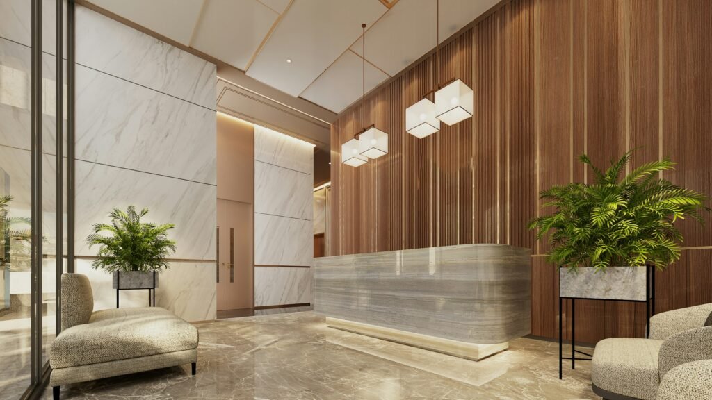 Commercial interior design. Waiting area