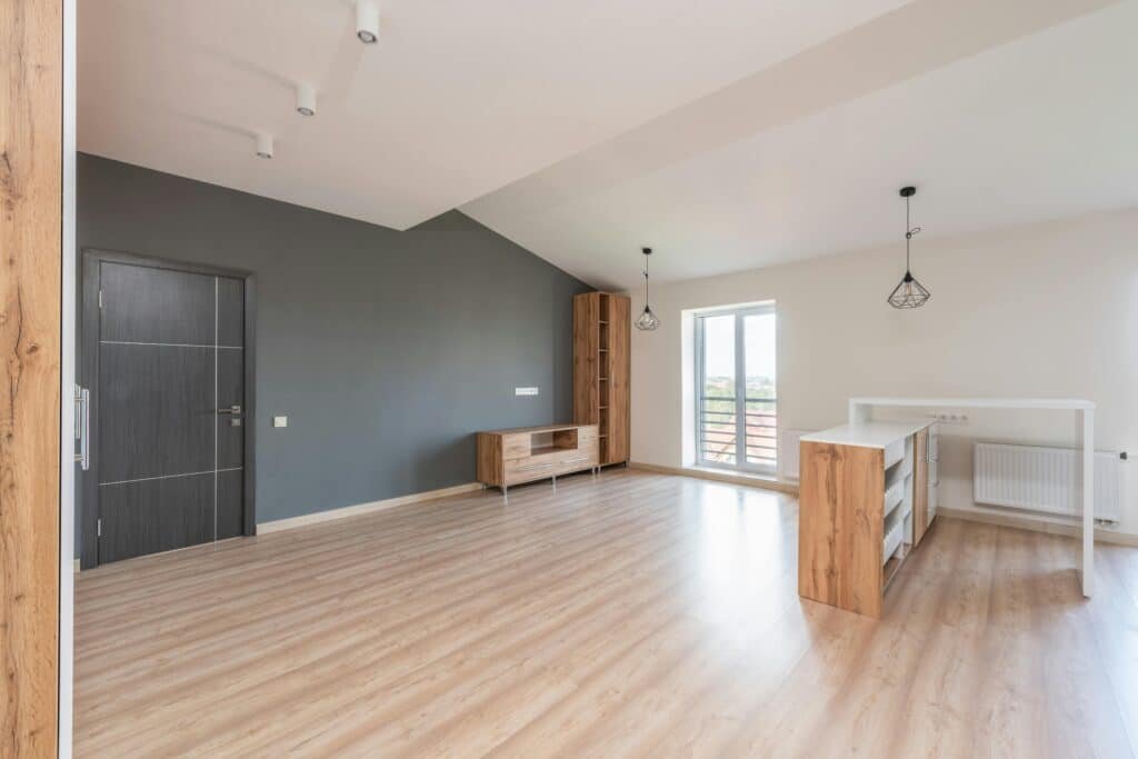 Hardwood floor ready to be refinished